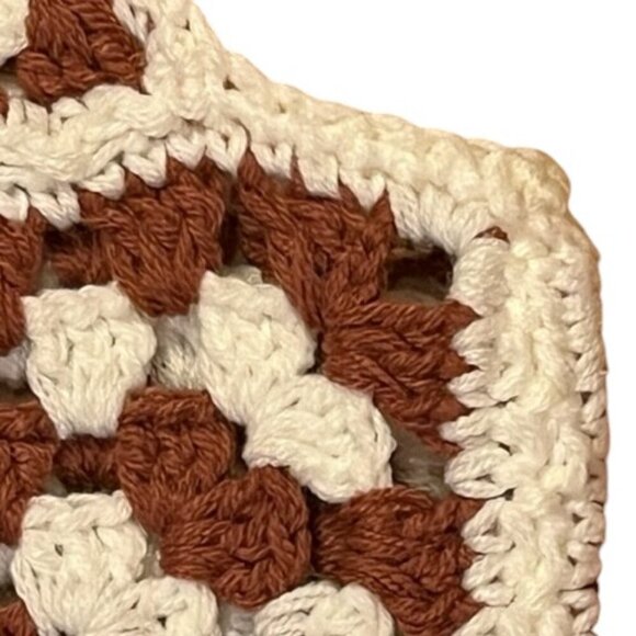 MARINE LAYER Women's Celeste Crochet Mini Dress Brown White Square Neck Med NWT - Picture 11 of 16